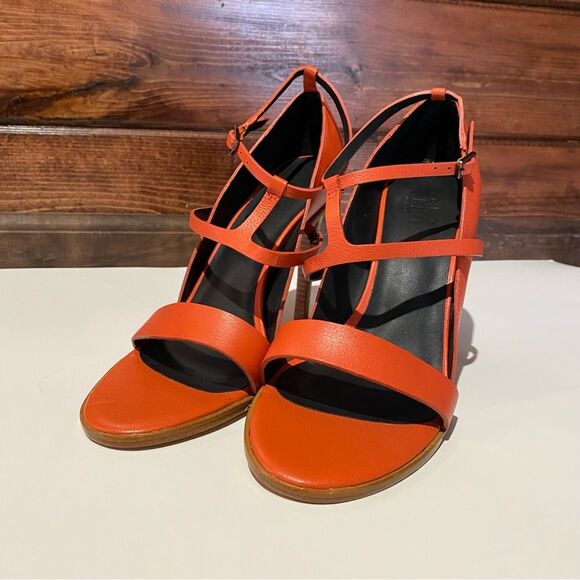 Tibi "Anouk" Coral Leather Strappy Sandal Stilleto Heels Women's Size 38/8 - Picture 2 of 12